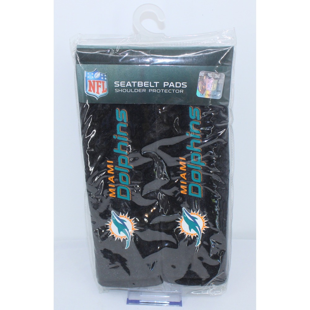 NFL Miami Dolphins Seatbelt Pads Shoulder Protector 2 Pack Fremont Die Black
